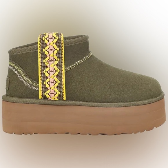 New UGG Classic Ultra Mini Platform 'Braid - Burnt Olive' - Picture 7 of 7